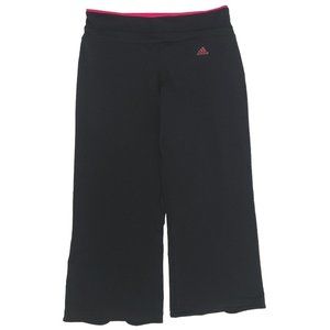 Adidas Clima Cool Athletic Crop Pants Womens US S UK 10 EU 36 Pull On Black Pink